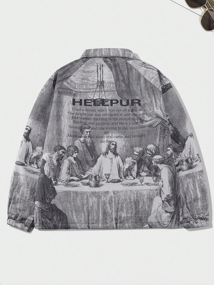 Figure Graphic Raglan Sleeve Jacket - DUVAL