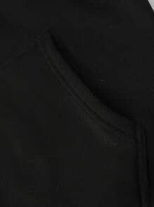 Hypemode  Slogan Graphic Drop Shoulder Drawstring Hoodie - DUVAL