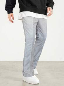 Men Contrast Panel Drawstring Sweatpants