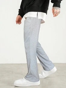 Men Contrast Panel Drawstring Sweatpants