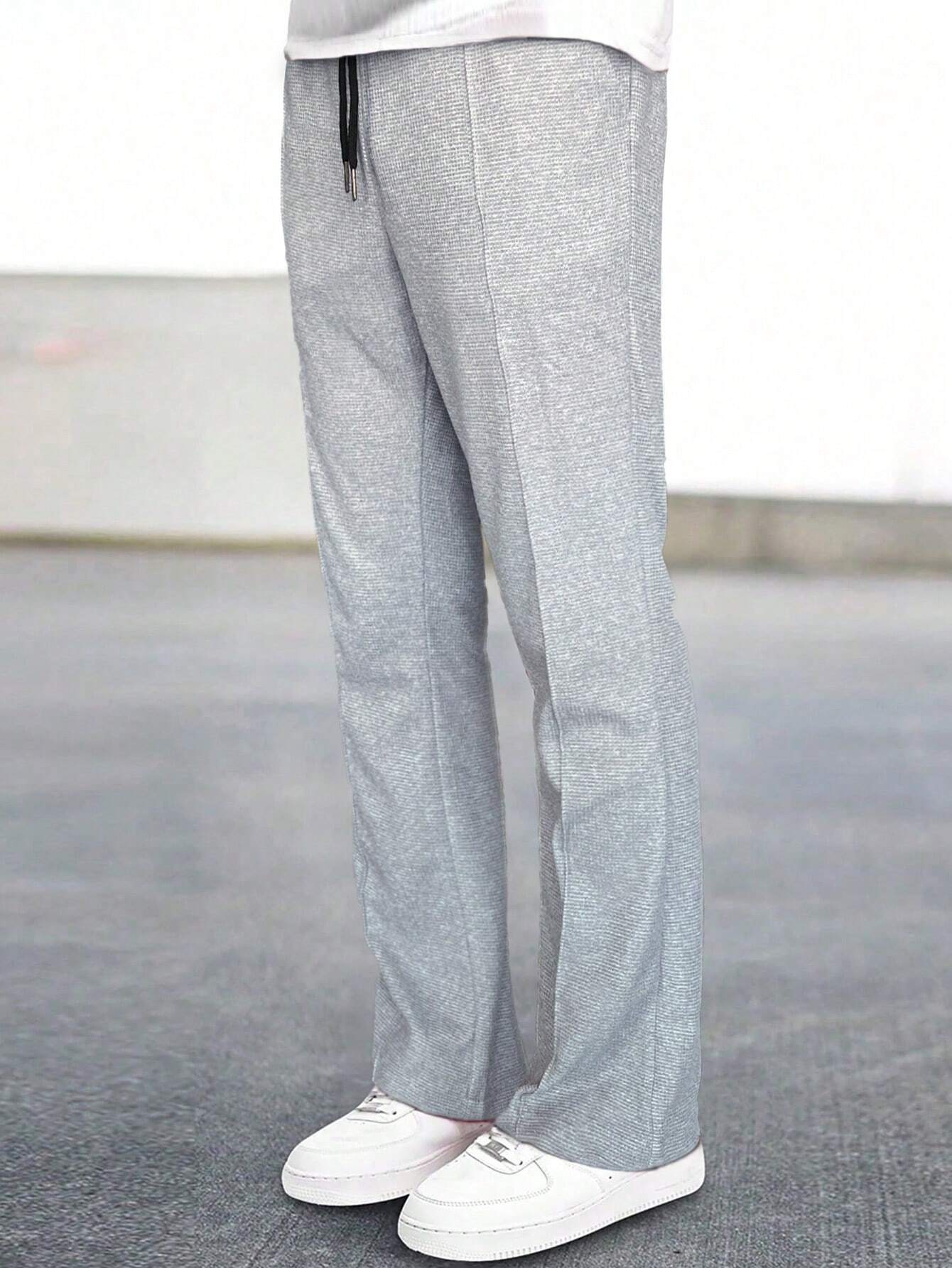 Men Contrast Panel Drawstring Sweatpants