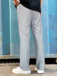 Men Contrast Panel Drawstring Sweatpants