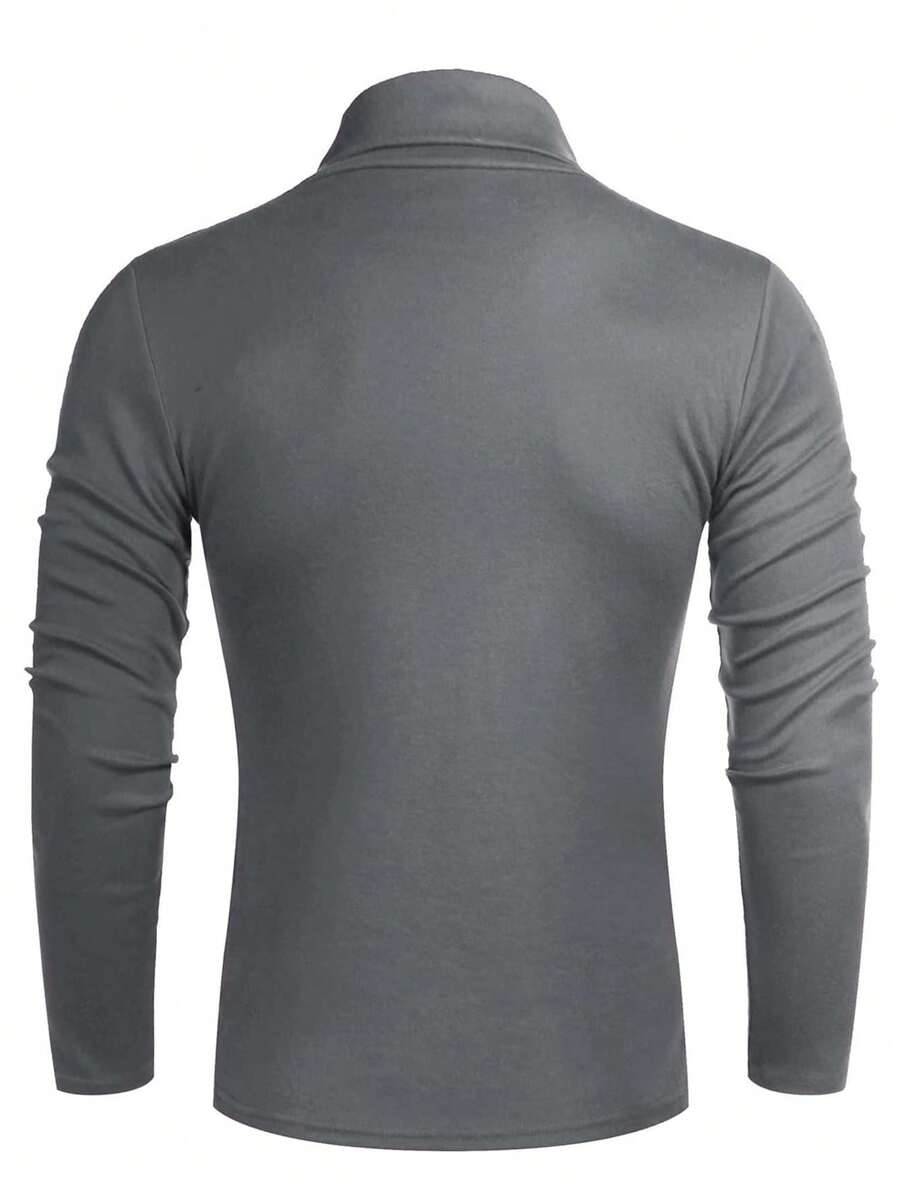 Men Solid Turtleneck Tee