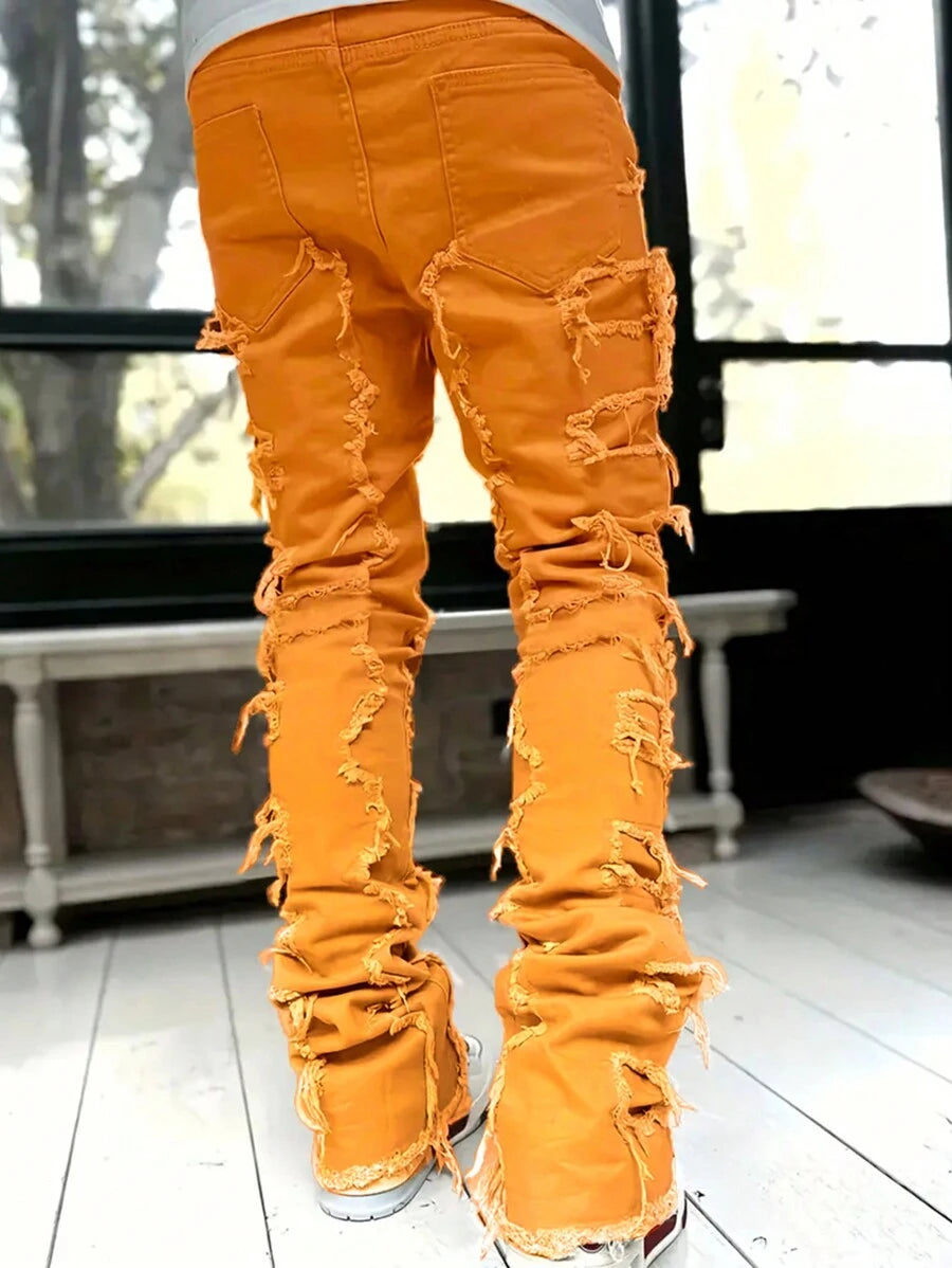 Ripped Frayed Jeans - DUVAL