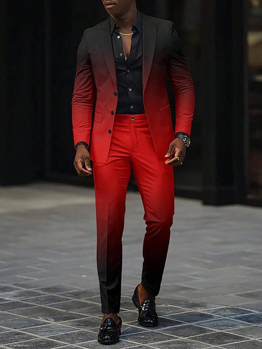 Homme Men's Gradient Color Suit Set