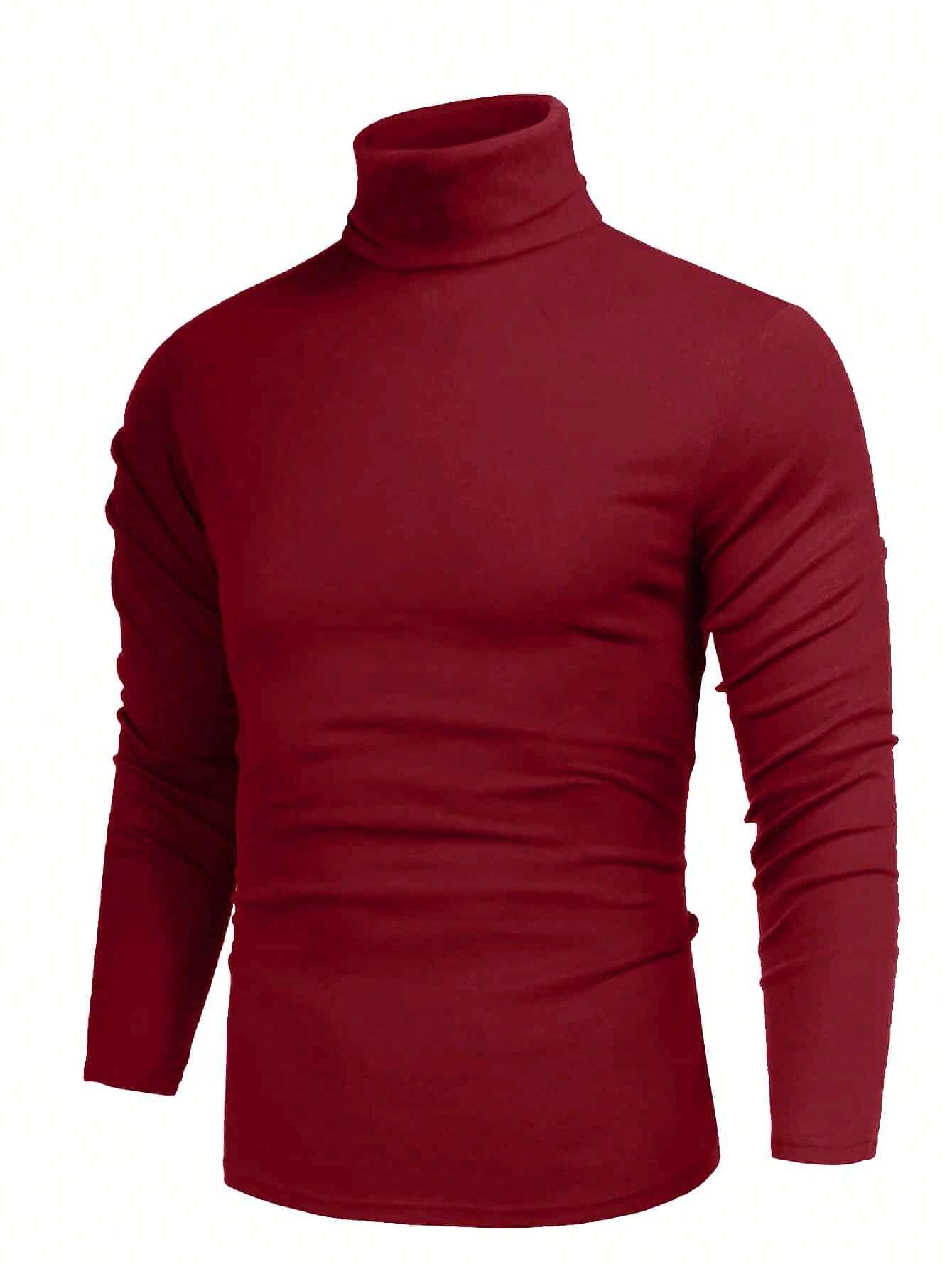 Men Solid Turtleneck Tee