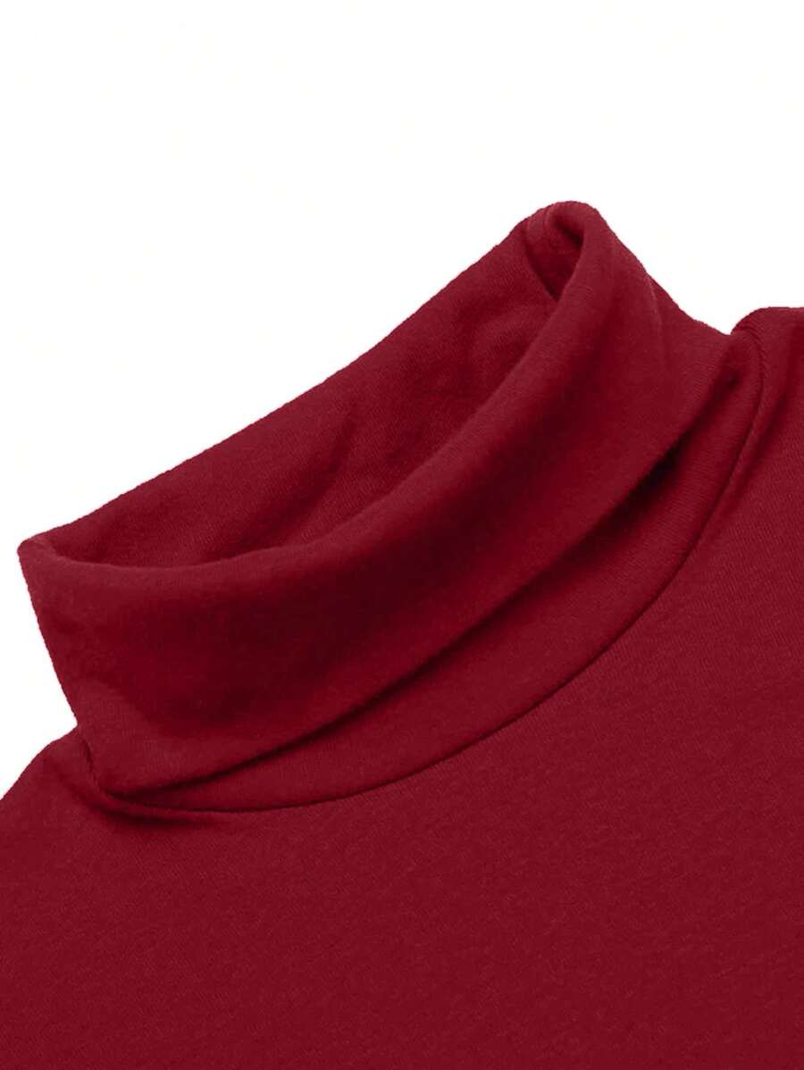 Men Solid Turtleneck Tee