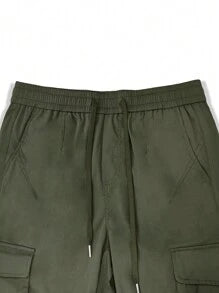 Men Flap Pocket Side Cargo Pants