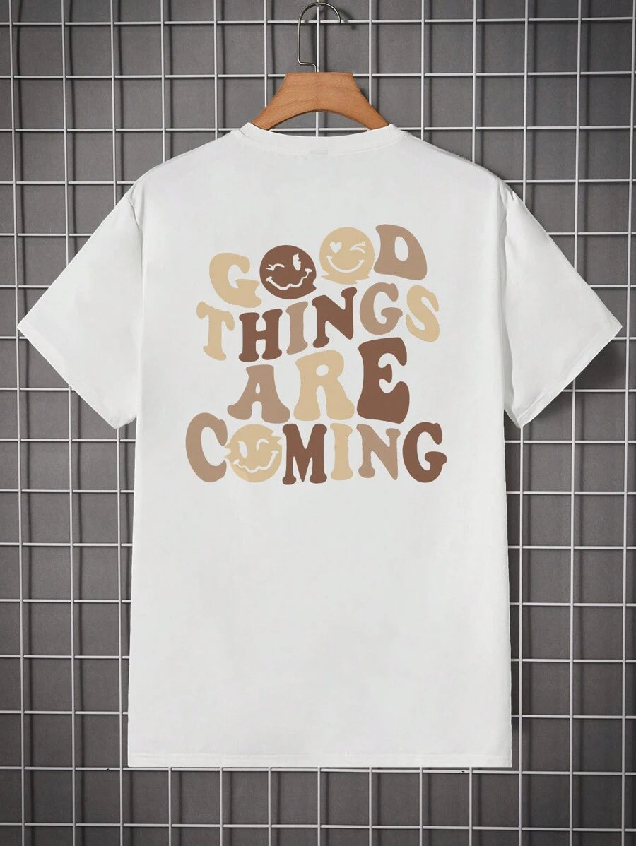 Hypemode  Slogan &amp; Cartoon Face Print Tee - DUVAL
