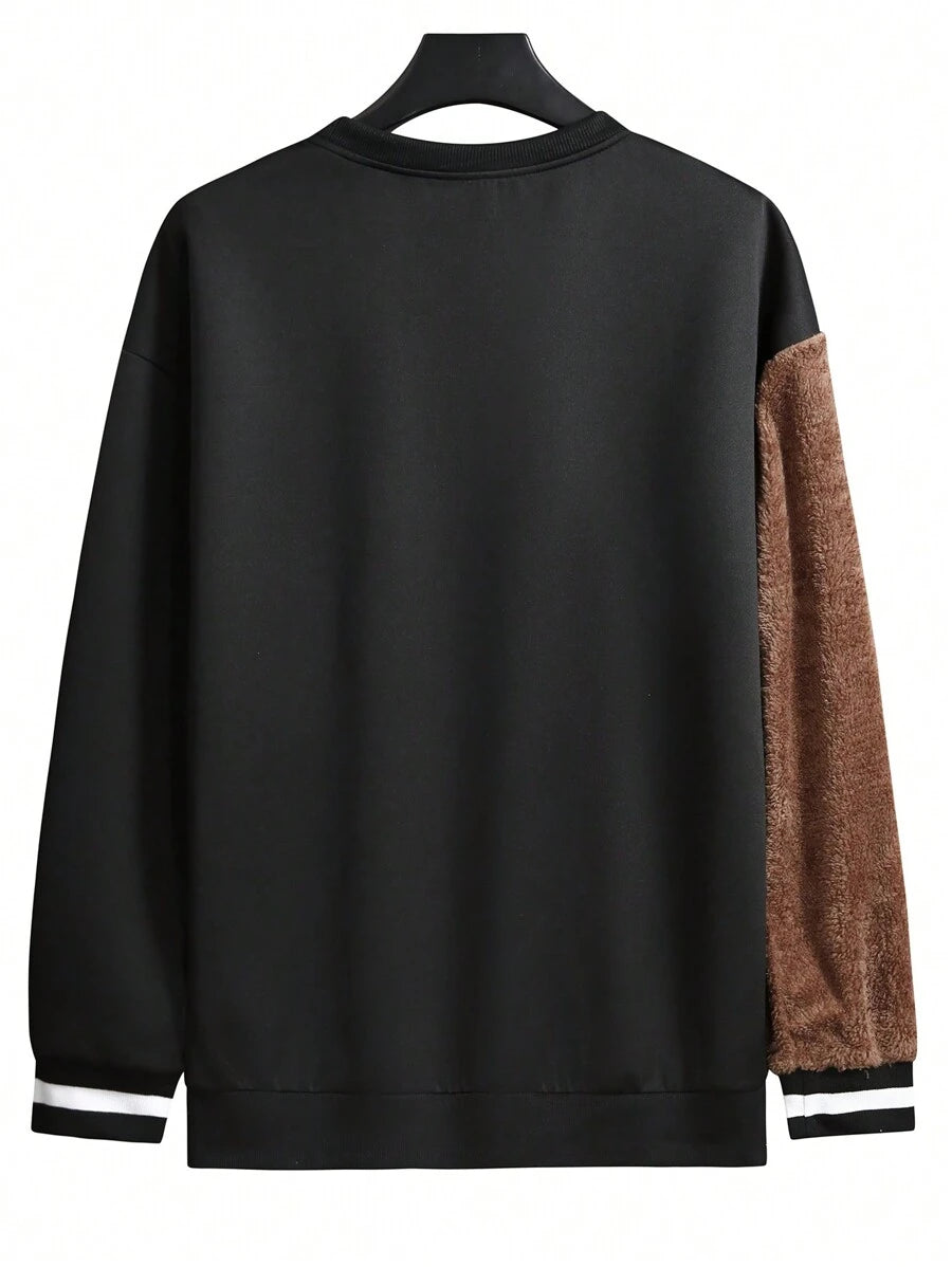 EMRG  Round Neck Sweatshirt, With Bear Embroidery