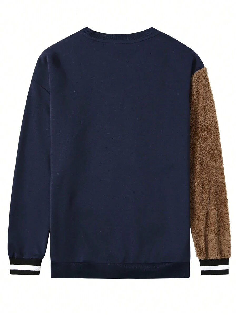 EMRG  Round Neck Sweatshirt, With Bear Embroidery