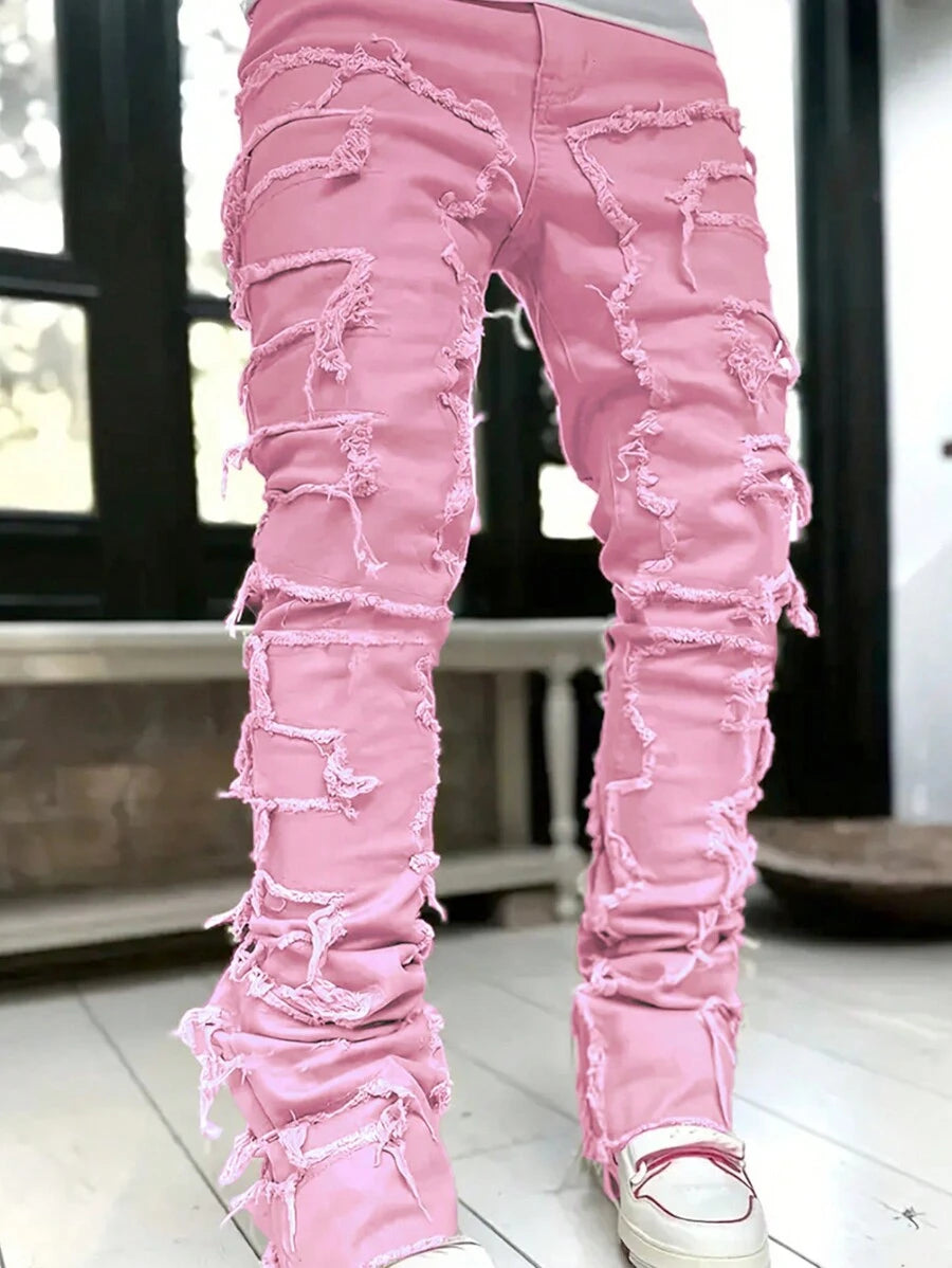 Ripped Frayed Jeans - DUVAL