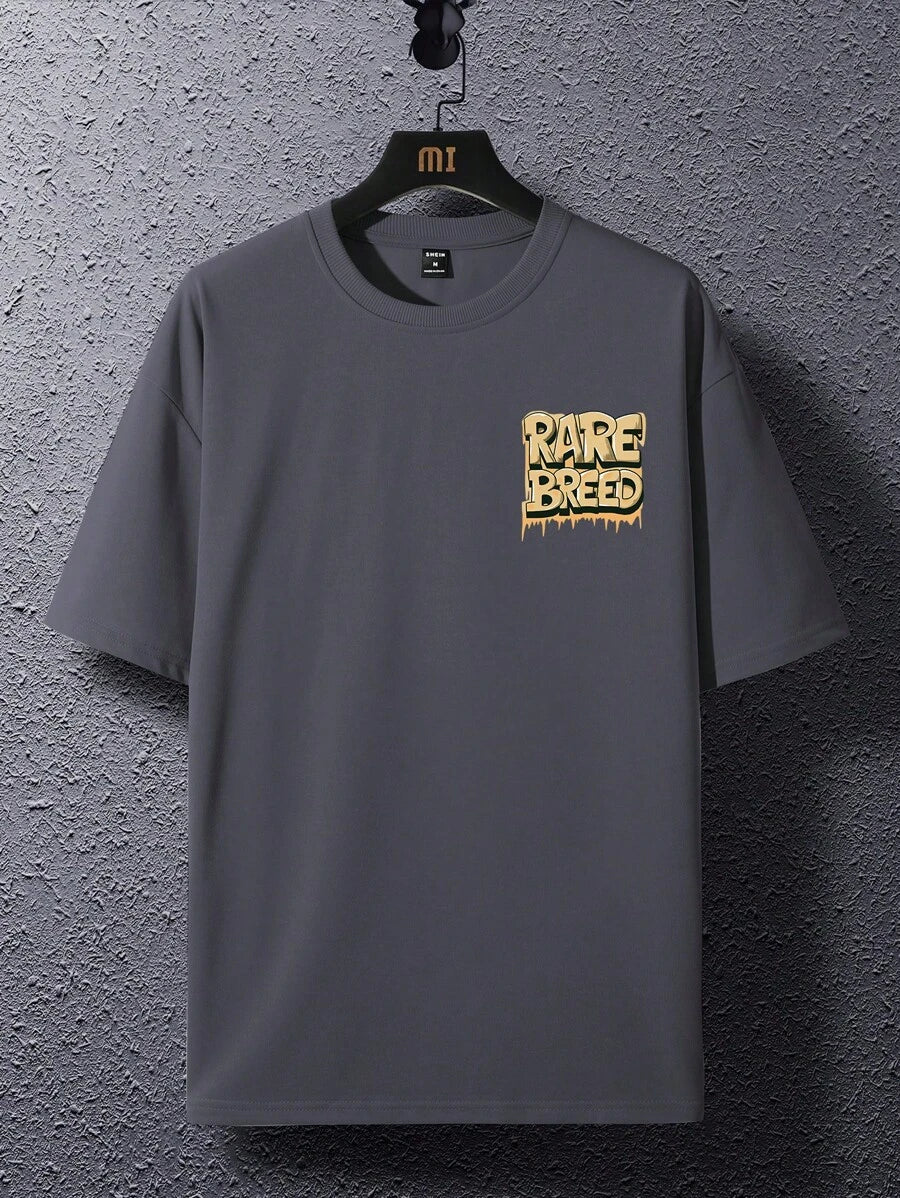 Homme Men Slogan Graphic Drop Shoulder Tee