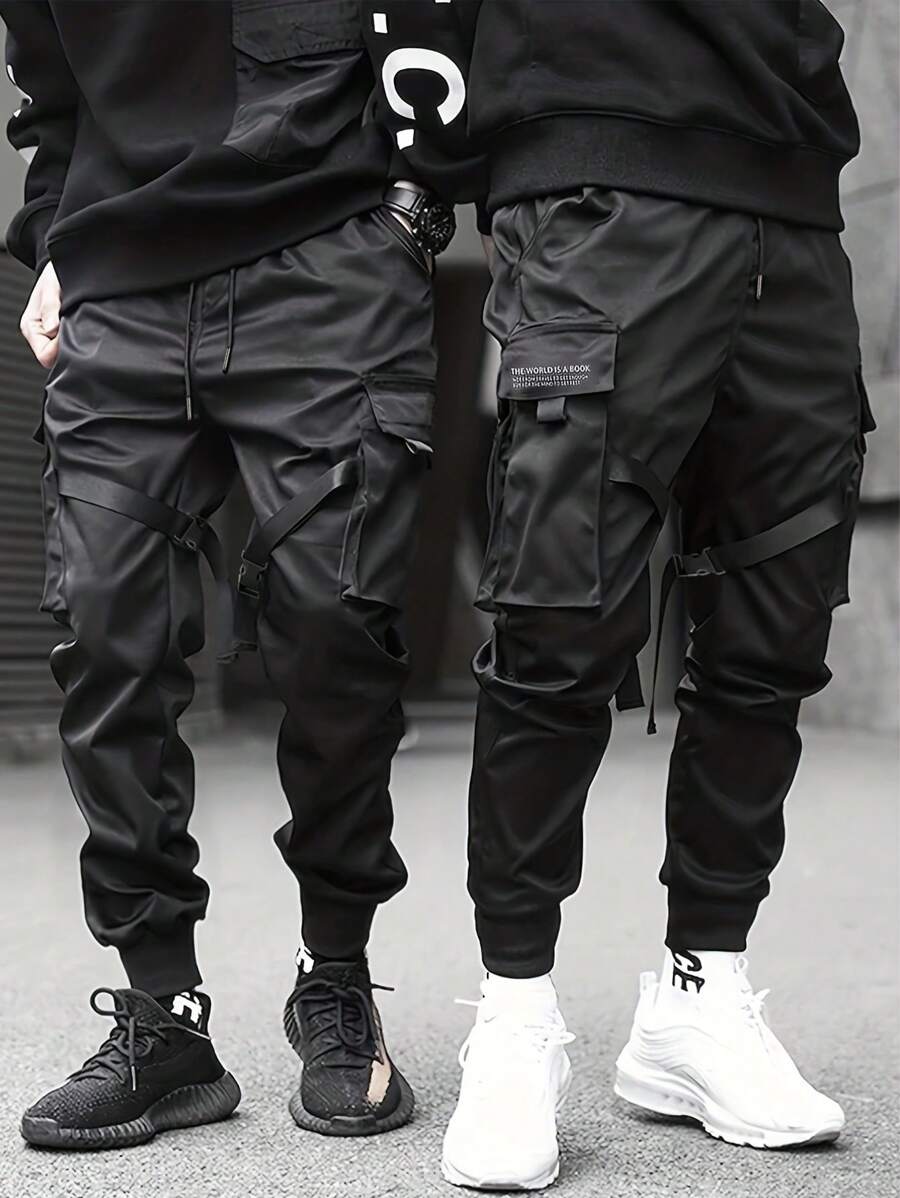 Men Plus 1pc Flap Pocket Cargo Pants