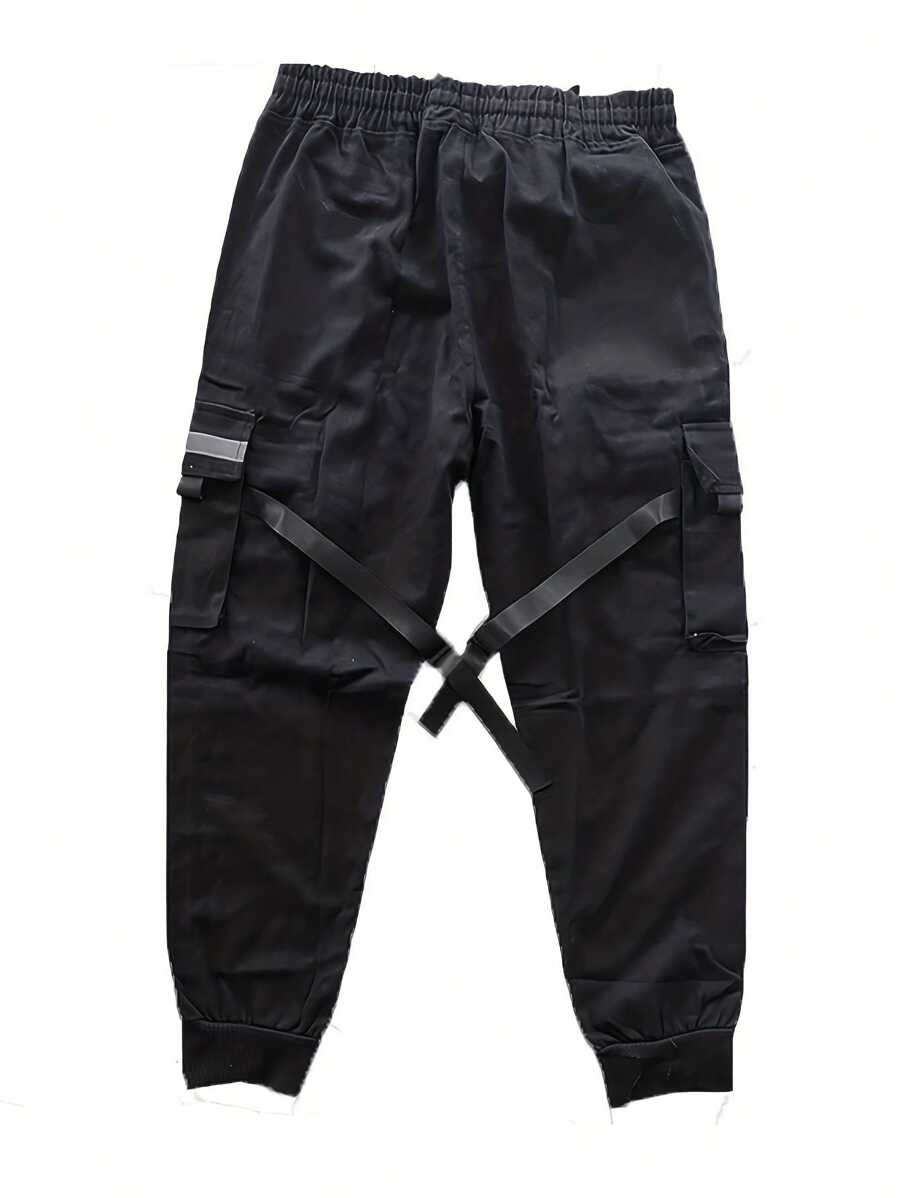 Men Plus 1pc Flap Pocket Cargo Pants