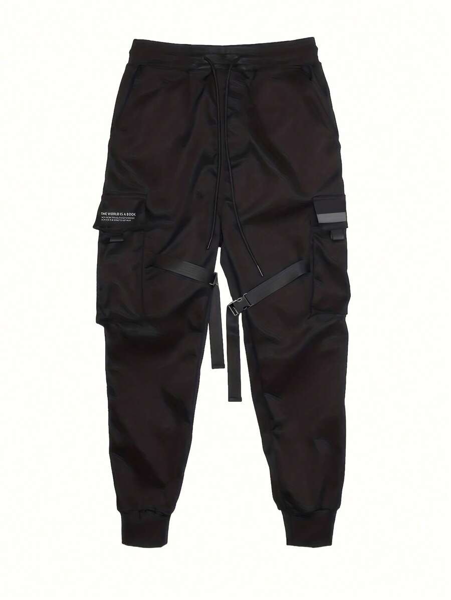 Men Plus 1pc Flap Pocket Cargo Pants