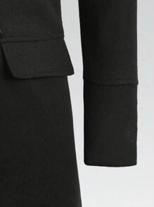 Homme  Woolen Coat With Double Breasted Buttons And Shearling Collar - DUVAL