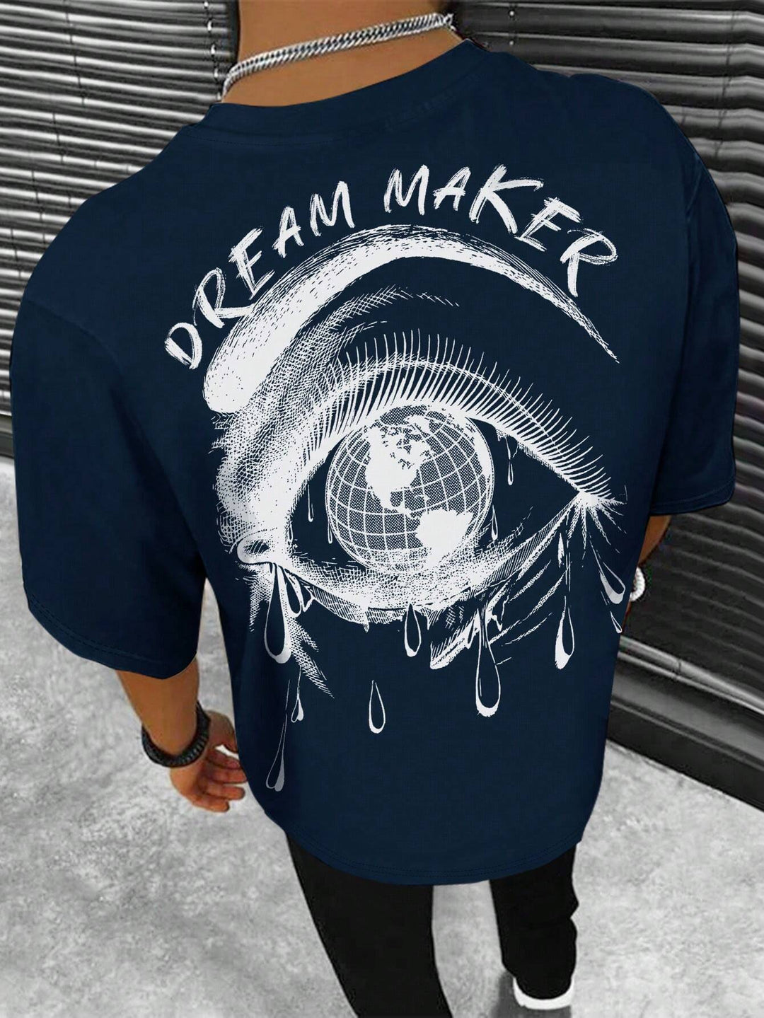 EMRG  Eye &amp; Letter Graphic Drop Shoulder Tee - DUVAL