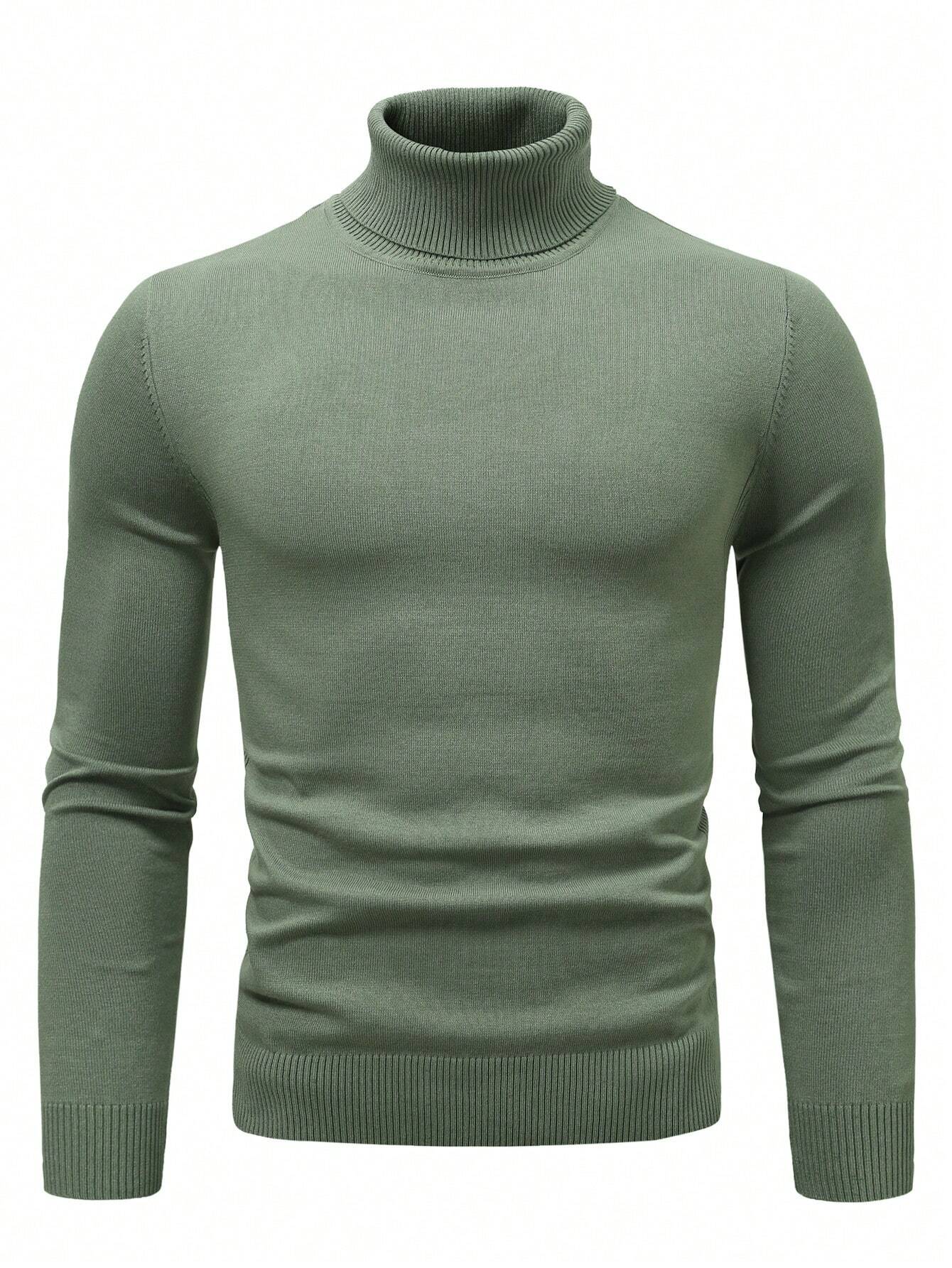 Homme Men Solid Turtleneck Sweater