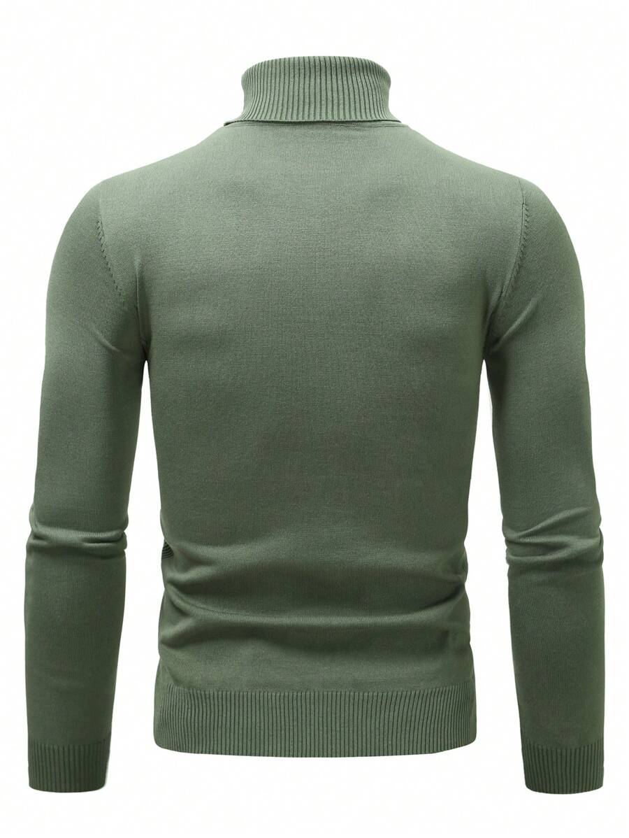 Homme Men Solid Turtleneck Sweater