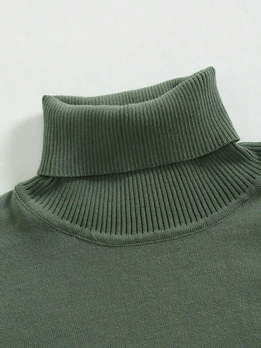 Homme Men Solid Turtleneck Sweater