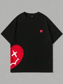 Hypemode  Casual Heart Printed T-shirt - DUVAL