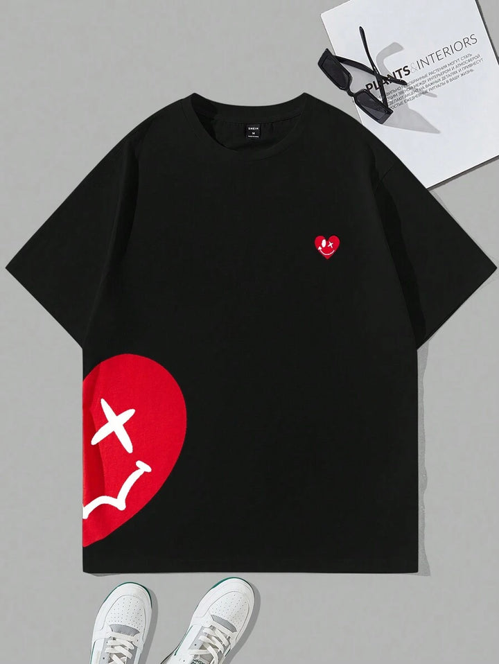 Hypemode  Casual Heart Printed T-shirt - DUVAL