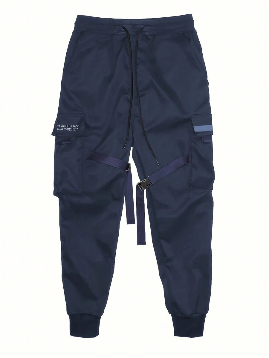 Men Plus 1pc Flap Pocket Cargo Pants