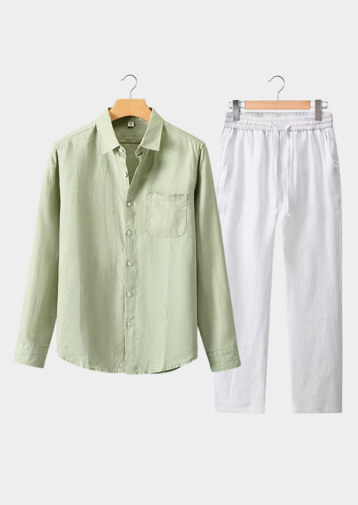 Aurelio Longsleeve Summer Set - Mint Green/white