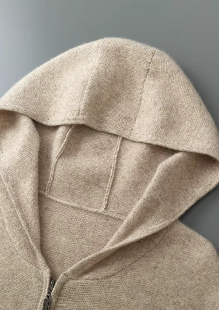 Pure Extra-Fine Merino Wool Zipper Hoodie