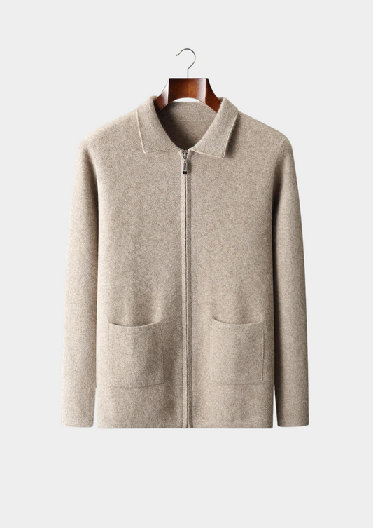 Premium Cashmere Zipper Cardigan