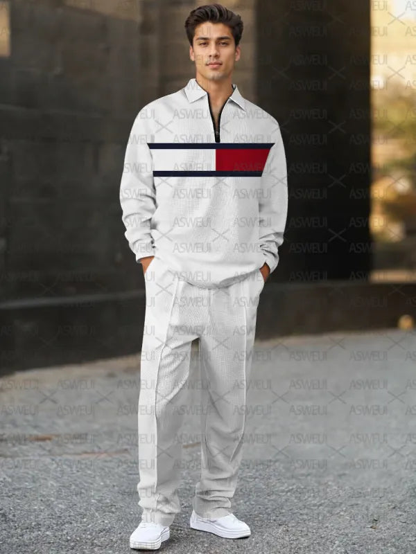 Long Sleeve Zipper Two-piece Set - DUVAL