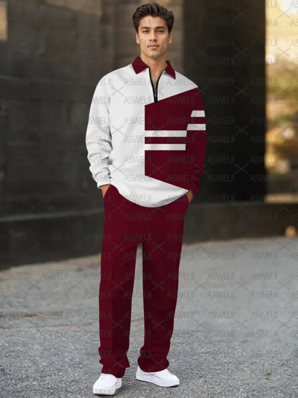 Long Sleeve Zipper Two-piece Set - DUVAL