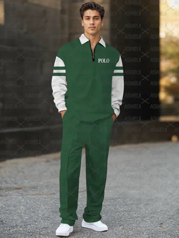 Long Sleeve Zipper Two-piece Set - DUVAL