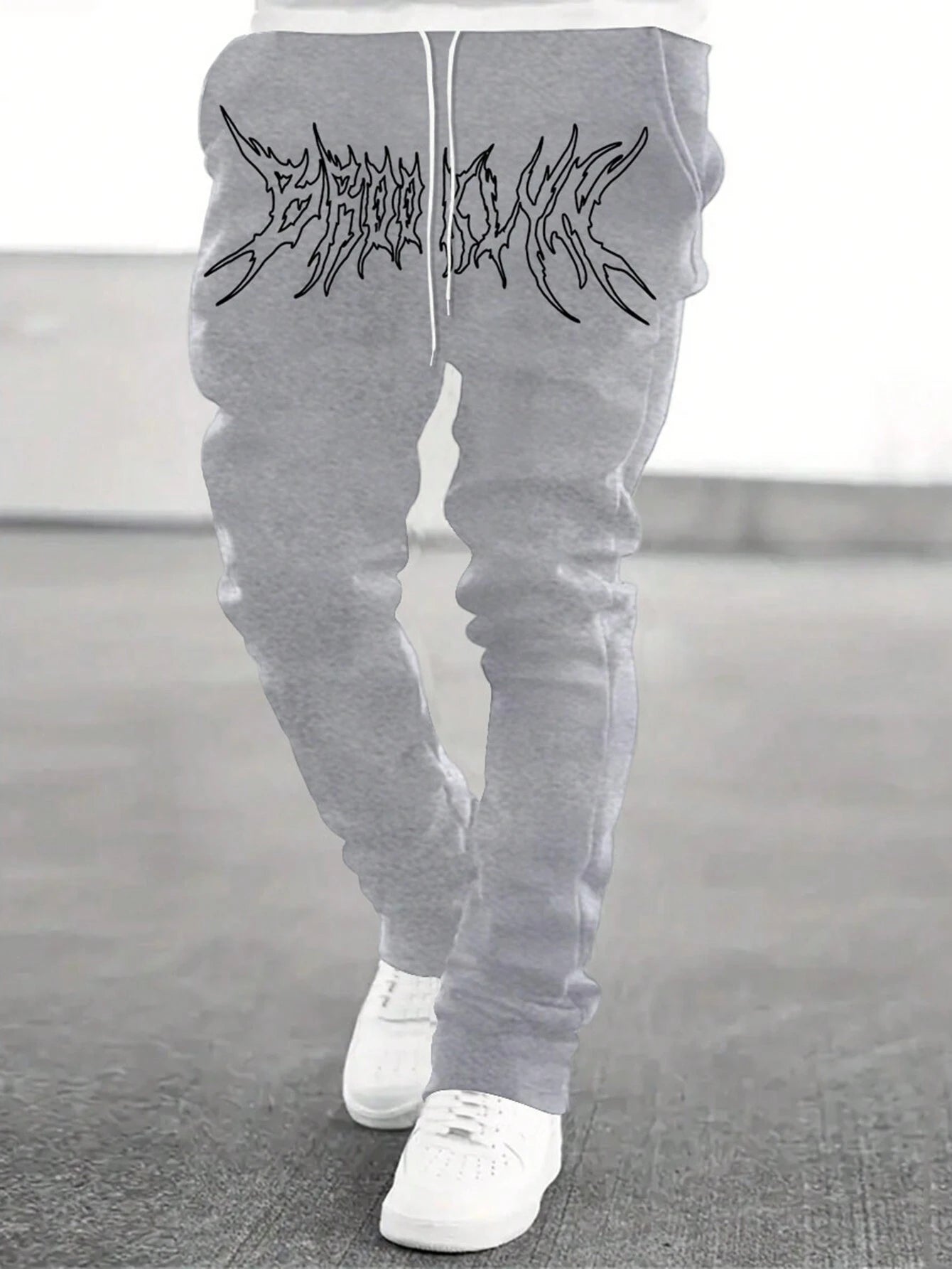 Men Letter Graphic Drawstring Waist Sweatpants