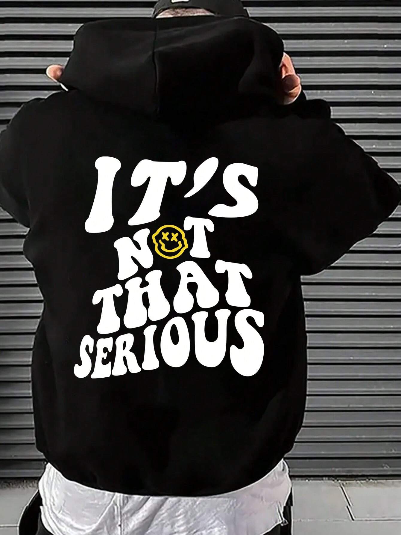 Fleece Hoodie With Slogan Print