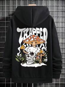 EMRG  Hoodie With Skull And Mushroom Print