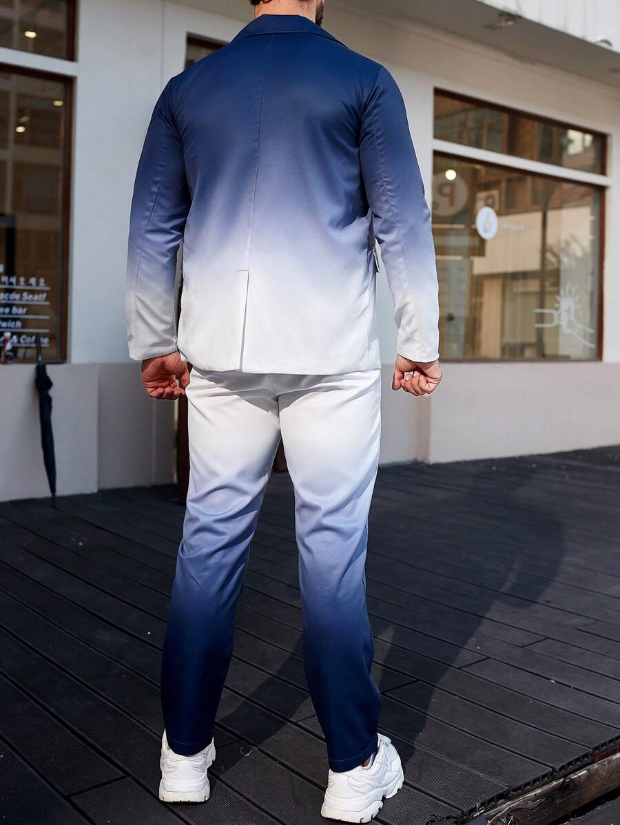 Homme Men's Gradient Color Suit Set