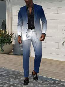 Homme Men's Gradient Color Suit Set