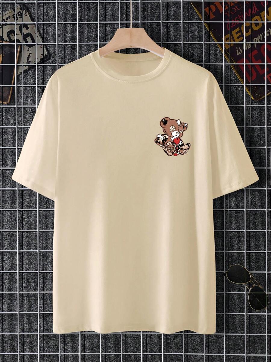 Plus Size Bear Printed T-shirt - DUVAL