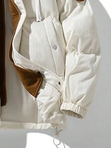 Winter Faux Two-piece Hooded Warm -padded Jacket - DUVAL