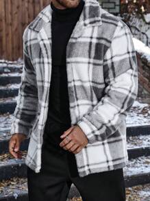 Homme  Plus Size Plaid Jacke