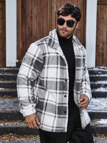 Homme  Plus Size Plaid Jacke