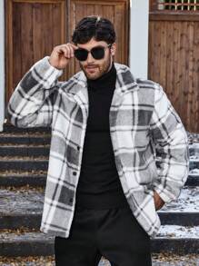 Homme  Plus Size Plaid Jacke