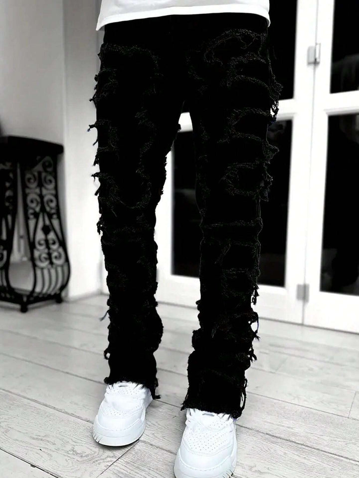Ripped Frayed Jeans - DUVAL