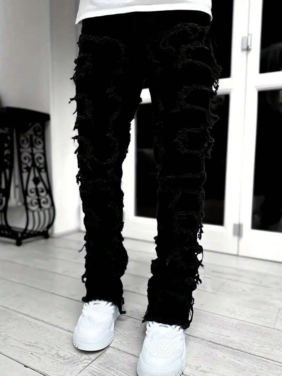 Ripped Frayed Jeans - DUVAL
