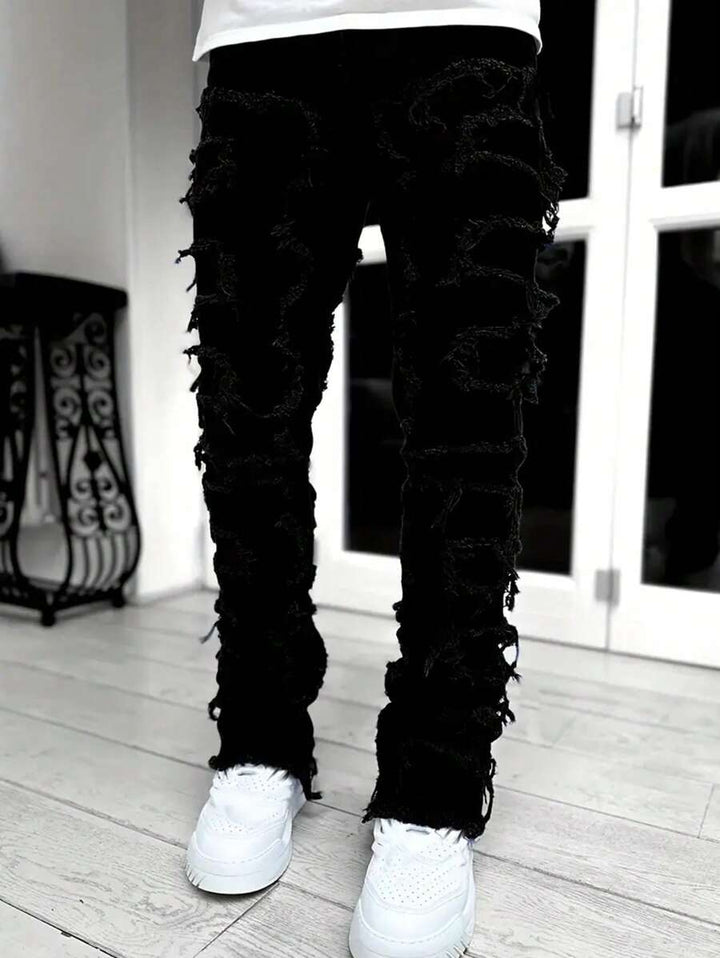 Ripped Frayed Jeans - DUVAL