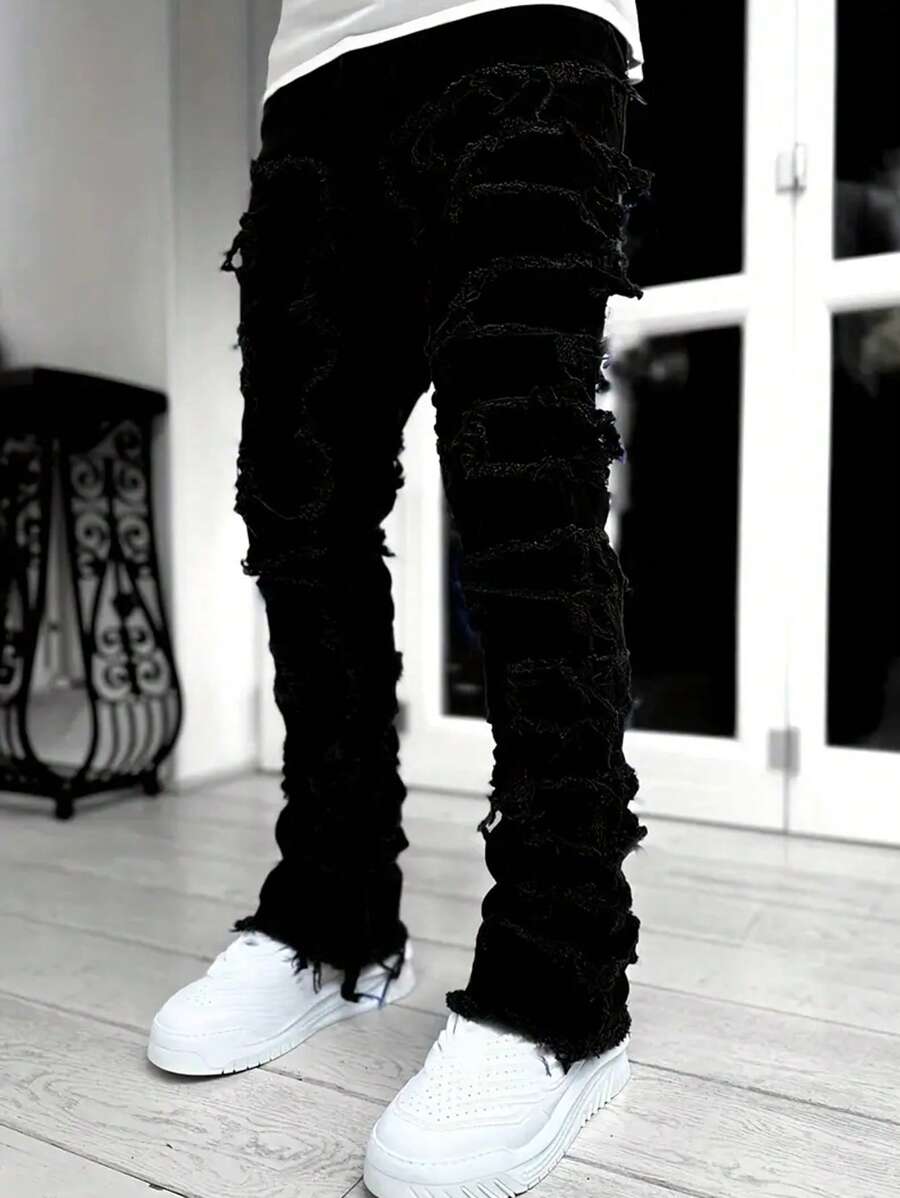 Ripped Frayed Jeans - DUVAL