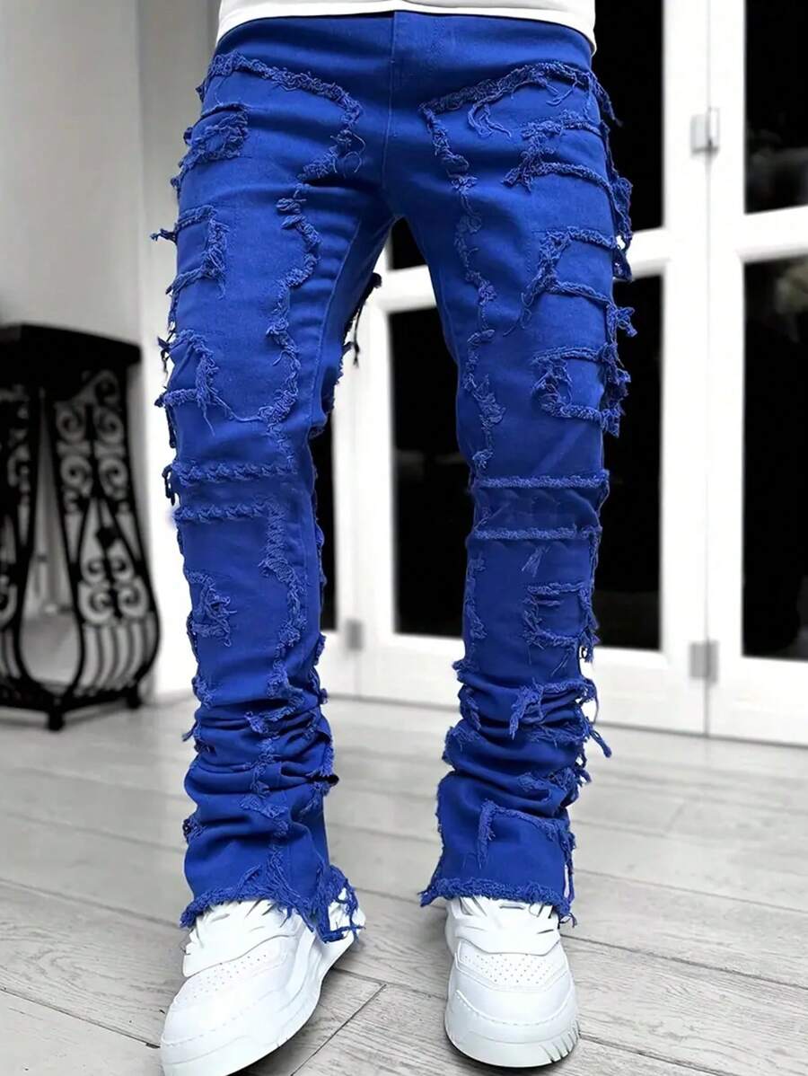 Ripped Frayed Jeans - DUVAL