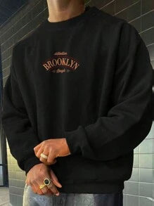 Letter Graphic Drop Shoulder Sweatshirt - DUVAL